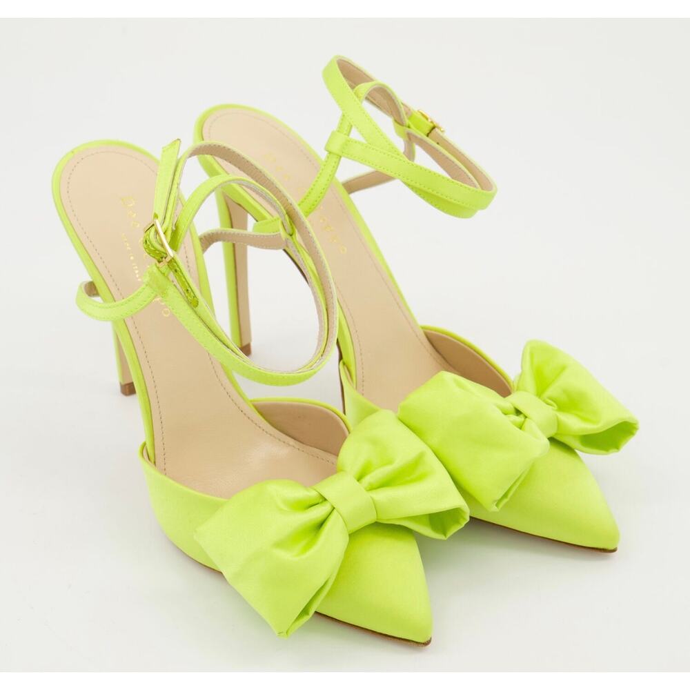 New Dee Ocleppo satin Fondo bow lime heels sz 40